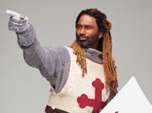 Nik Walker as Sir Galahad in Spamalot.