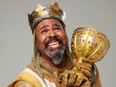 James Monroe Iglehart as King Arthur in Spamalot.