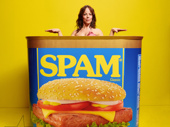 Leslie Rodriguez Kritzer being slowly consumed by a can of Spam.