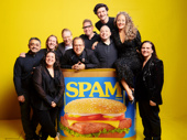 Spamalot musicians Molly Goldman, Hidayat Honari, Spam, Danny Percefull, Alex Bender, John Bell, Trevor Neumann, Spam, Spam, Jeremy Clayton, Adam Cole Klepper, Kiku Enomoto, Katherine Cherbas, Fried Egg and Spam